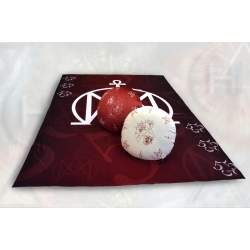 Koc i poduszka bordo MM